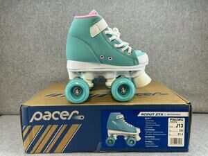 PACER Scout ZTX Quad Indoor-Outdoor Roller Skates & Pads - Wintergreen- Youth 13